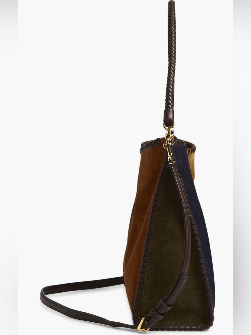 NWT Veronica Beard Vida Colorblock Suede Hobo Bag - Picture 14 of 16